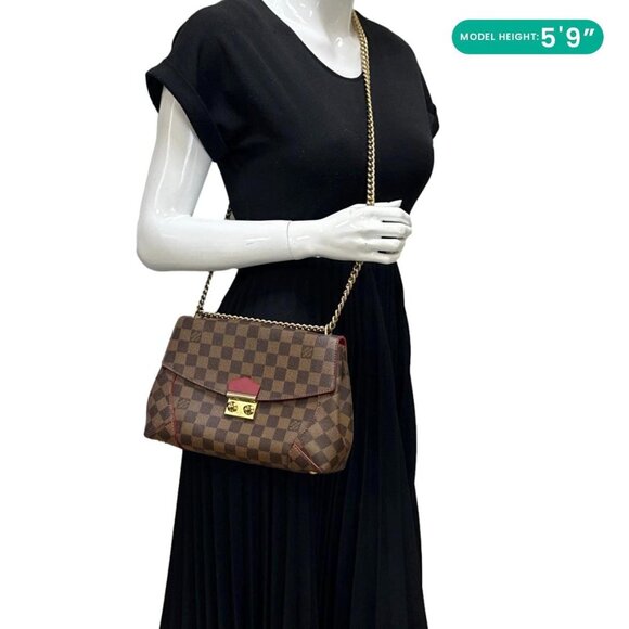 Louis Vuitton  Caissa Damier Ebene Chain Clutch Shoulder Bag Brown - Picture 2 of 12